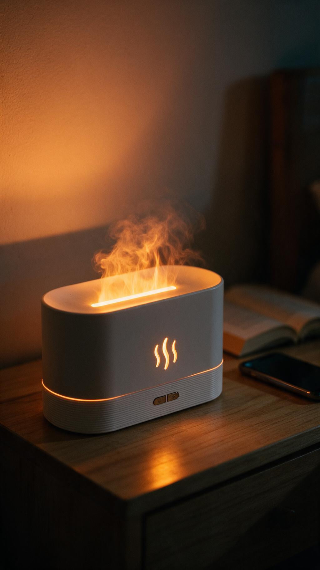 Flame Diffuser – Essential Oil Diffuser, Aroma Humidifier & Fire Effect Night Light