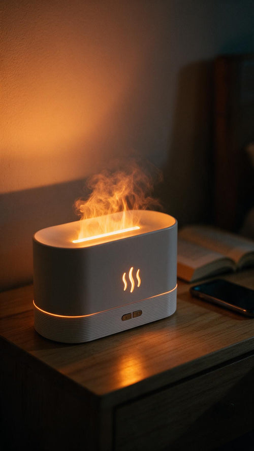 Flame Diffuser – Essential Oil Diffuser, Aroma Humidifier & Fire Effect Night Light